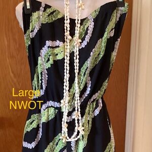 Strapless Black and Green Dress
